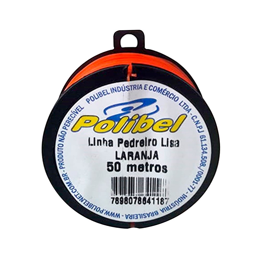 LINHA PEDREIRO 1 FIO LARANJA POLIBEL 50M